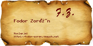 Fodor Zorán névjegykártya