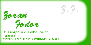 zoran fodor business card